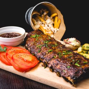 Loaded Boo-nanza platter with wings, sliders and fries