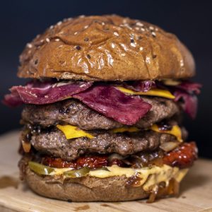 Classic B.O.O. cheeseburger stacked high